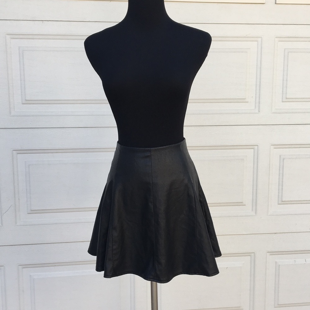 Willow and Clay Faux Black Leather Skirt